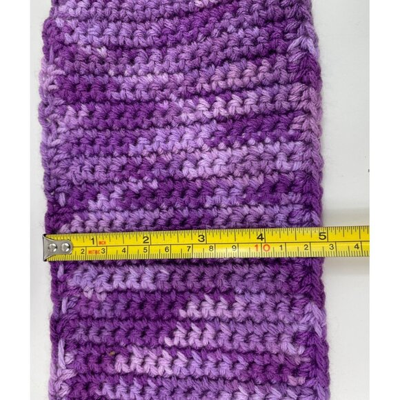 Handmade Purple Crochet Flower Headwrap Knit Headband Winter Ear Warmer - Picture 12 of 12